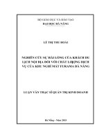 Nghiên cứu sự hài lòng của khách du lịch nội địa đối với chất lượng dịch vụ của khu nghỉ mát furama đà nẵng 