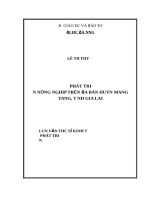 Phát triển nông nghiệp trên địa bàn huyện mang yang, tỉnh gia lai 