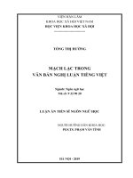 Mạch lạc trong văn bản nghị luận tiếng Việt (Luận án tiến sĩ)