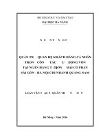 Quản trị quan hệ khách hàng cá nhân trong công tác huy động vốn tại ngân hàng TMCP sài gòn  hà nội chi nhánh quảng nam 