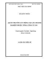 Quản trị vốn lưu động tại các doanh nghiệp thuộc tổng công ty 319