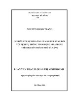 Nghiên cứu sự hài lòng của khách hàng đối với dịch vụ thông tin di dộng vinaphone trên địa bàn thành phố đà nẵng 