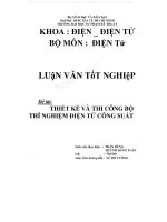 Luận văn: Thiết kế và thi công bộ thí nghiệm điện tử công suất