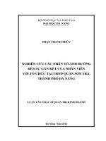 Nghiên cứu các nhân tố ảnh hưởng đến sự gắn kết của nhân viên với tổ chức tại UBND quận sơn trà, thành phố đà nẵng 