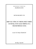 Hợp tác công tư trong phát triển cơ sở hạ tầng giao thông của thành phố đà nẵng 