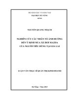 Nghiên cứu các nhân tố ảnh hưởng đến ý định mua xe hơi mazda của người tiêu dùng tại gia lai 