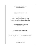 Phát triển nông nghiệp trên địa bàn tỉnh đăk lăk 
