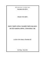 Phát triển nông nghiệp trên địa bàn huyện KRÔNG BÔNG  tỉnh đăk lăk 