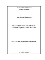 Hoàn thiện công tác kế toán tại bệnh viện mắt tỉnh đăk lăk 