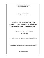 Nghiên cứu ảnh hưởng của nhóm tham khảo đến quyết định mua điện thoại smarthone 