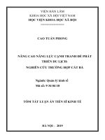 Nâng cao năng lực cạnh tranh để phát triển du lịch, nghiên cứu trường hợp cát bà tt 