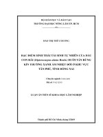 Đặc điểm sinh thái tái sinh tự nhiên của dầu con rái (dipteropcarpus alatus roxb) dưới tán rừng kín thường xanh âm nhiệt đới ở khu vực tân phú, tỉnh đồng nai
