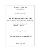 Giải pháp xóa đói, giảm nghèo tren địa bàn huyện krông bông, tỉnh đắk lắk 