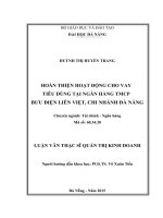 Hoàn thiện hoạt động cho vay tiêu dùng tại ngân hàng TMCP bưu điện liên việt, chi nhánh đà nẵng 