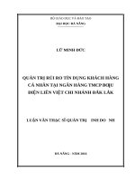 Quản trị rủi ro tín dụng khách hàng cá nhân tại ngân hàng TMCP bưu điện liên việt   chi nhánh đắk lắk 