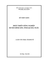 Phát triển nông nghiệp huyện bình sơn, tỉnh quảng ngãi 