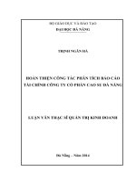 Hoàn thiện công tác báo cáo tài chính công ty cổ phần cao su Đà Nẵng.