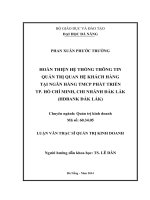 Hoàn thiện hệ thống thông tin quản trị quan hệ khách hàng tại ngân hàng TMCP phát triển TP  hồ chí minh, chi nhánh đăk lăk (HDBank đắk lắk)  