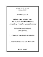 Chính sách marketing đối với sản phẩm phân bón của công ty phân bón miền nam 