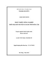 Phát triển nông nghiệp trên địa bàn huyện EA KAR tỉnh đăk lăk 