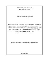 Kiểm soát rủi ro tín dụng trong cho vay hộ kinh doanh tại ngân hàng TMCP đầu tư và phát triển việt nam  chi nhánh bắc đăk lăk 