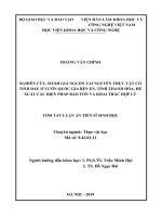 Nghiên cứu, đánh giá nguồn tài nguyên thực vật có tinh dầu ở vườn quốc giá bến en, tỉnh thanh hóa đề xuất các biện pháp bảo tồn và khai thác hợp lý tt