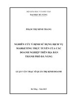 Nghiên cứu ý định sử dụng dịch vụ marketing trực tuyến của các doanh nghiệp trên địa bàn thành phố đà nẵng 