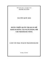 Hoàn thiện quản trị quan hệ khách hàng tại ngân hàng MB chi nhánh Đà Nẵng
