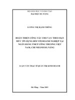 Hoàn thiện công tác cho vay theo hạn mức tín dụng đối với doanh nghiệp tại ngân hàng TMCP công thương   chi nhánh đà nẵng 