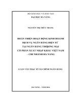Hoàn thiện hoạt động kinh doanh dịch vụ ngân hàng điện tử tại ngân hàng TMCP xuất nhập khẩu việt nam  chi nhánh đà nẵng 