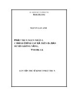 Phát triển nguồn nhân lực hành chính cấp xã trên địa bàn huyện krông năng, tỉnh đăk lăk 