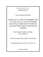 Nghiên cứu các nhân tố ảnh hưởng đến cấu trúc vốn của các doanh nghiệp ngành công nghiệp niêm yết trên sàn giao dịch chứng khoán thành phố hồ chí minh 