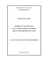 Nghiên cứu sự liên kết của các bên liên quan trong mạng lưới điểm đến đà nẵng 