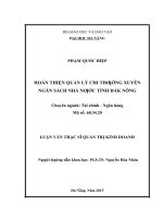 Hoàn thiện quản lý chi thường xuyên ngân sách nhà nước tỉnh đăk nông 