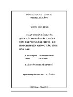 Hoàn thiện công tác quản lý chi ngân sách nhà nước tại phòng tài chính kế hoạch huyện krông pác, tỉnh đắc lăk 