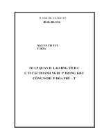 Tạo lập quan hệ lao động tích cực tại các doanh nghiệp trong KCN hòa phú, tỉnh đắk lắk 
