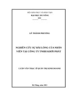 Nghiên cứu sự hài lòng của nhân viên tại công ty TNHH khởi phát 