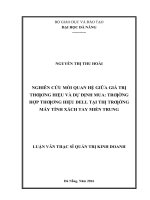 Nghiên cứu mối quan hệ giữa giá trị thương hiệu và dự định mua trường hợp thương hiệu DELL, tại thị trường máy tính xách tay miền trung 