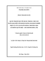 Quản trị rủi ro tín dụng trong cho vay ngắn hạn đối với khách hàng doanh nghiệp nhỏ và vừa tại ngân hàng thương mại cổ phần quân đội  chi nhánh đăk lăk 
