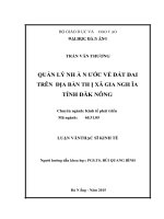 Quản lý nhà nước về đất đai trên địa bàn thị xã gia nghĩa, tỉnh đăk nông 