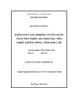 Kiểm soát chi thường xuyên ngân sách nhà nước qua kho bạc nhà nước krông bông, tỉnh đăk lăk 