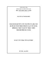 (Luận văn thạc sĩ) Bảo đảm quyền con người của bị cáo dưới 18 tuổi theo pháp luật tố tụng hình sự Việt Nam từ thực tiễn thành phố Đà Nẵng