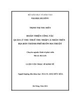 Hoàn thiện công tác quản lý thu thuế thu nhập cá nhân trên địa bàn thành phố buôn ma thuột 