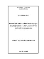 Hoàn thiện công tác phân tích hiệu quả hoạt động kinh doanh tại công ty cổ phần xây dựng đăk lăk 