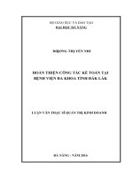 Hoàn thiện công tác kế toán tại bệnh viện đa khoa tỉnh đăk lăk 