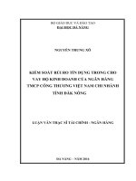 Kiểm soát rủi ro tín dụng trong cho vay hộ kinh doanh của ngân hàng TMCP công thương việt nam – chi nhánh tỉnh đăk nông 