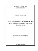 Hoàn thiện quản lý chi ngân sách nhà nước trên địa bàn huyện đắk song tỉnh đắk nông 