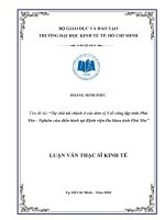 Tự chủ tài chính ở các đơn vị y tế công lập tỉnh phú yên – nghiên cứu điển hình tại bệnh viện đa khoa tỉnh phú yên 