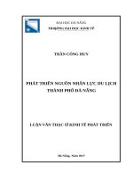 Phát triển nguồn nhân lực du lịch thành phố đà nẵng 
