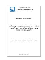 Chất lượng dịch vụ khám chữa bệnh nghiên cứu tại bệnh viện đa khoa thiện hạnh đăk lắk 